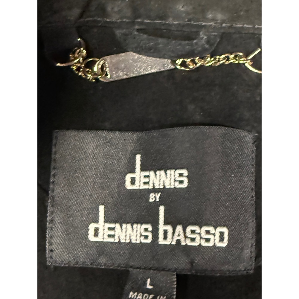 Dennis Basso Black Suede Bomber Jacket L luxury maximalist grunge business - Picture 8 of 14